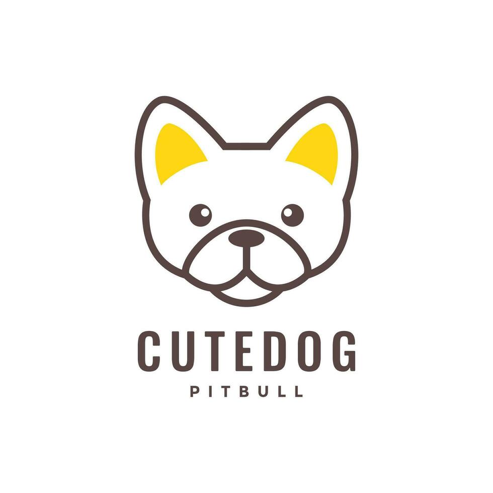 pit stier puppy hond huisdieren lijn kunst mascotte tekenfilm logo icoon vector illustratie