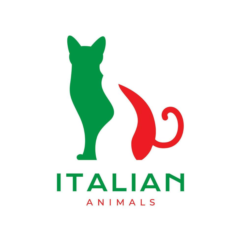 Italiaans kat huisdieren etnisch mascotte modern minimaal logo icoon vector illustratie