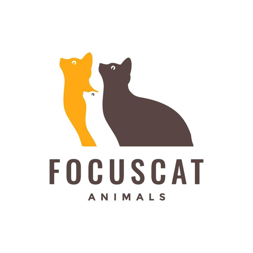 kat huisdieren kleurrijk kolonie vrienden modern mascotte logo icoon vector illustratie