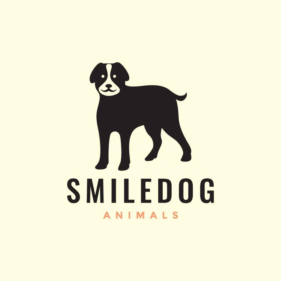 rottweiler hond ras huisdieren staan gelukkig mascotte minimaal gemakkelijk logo vector icoon illustratie