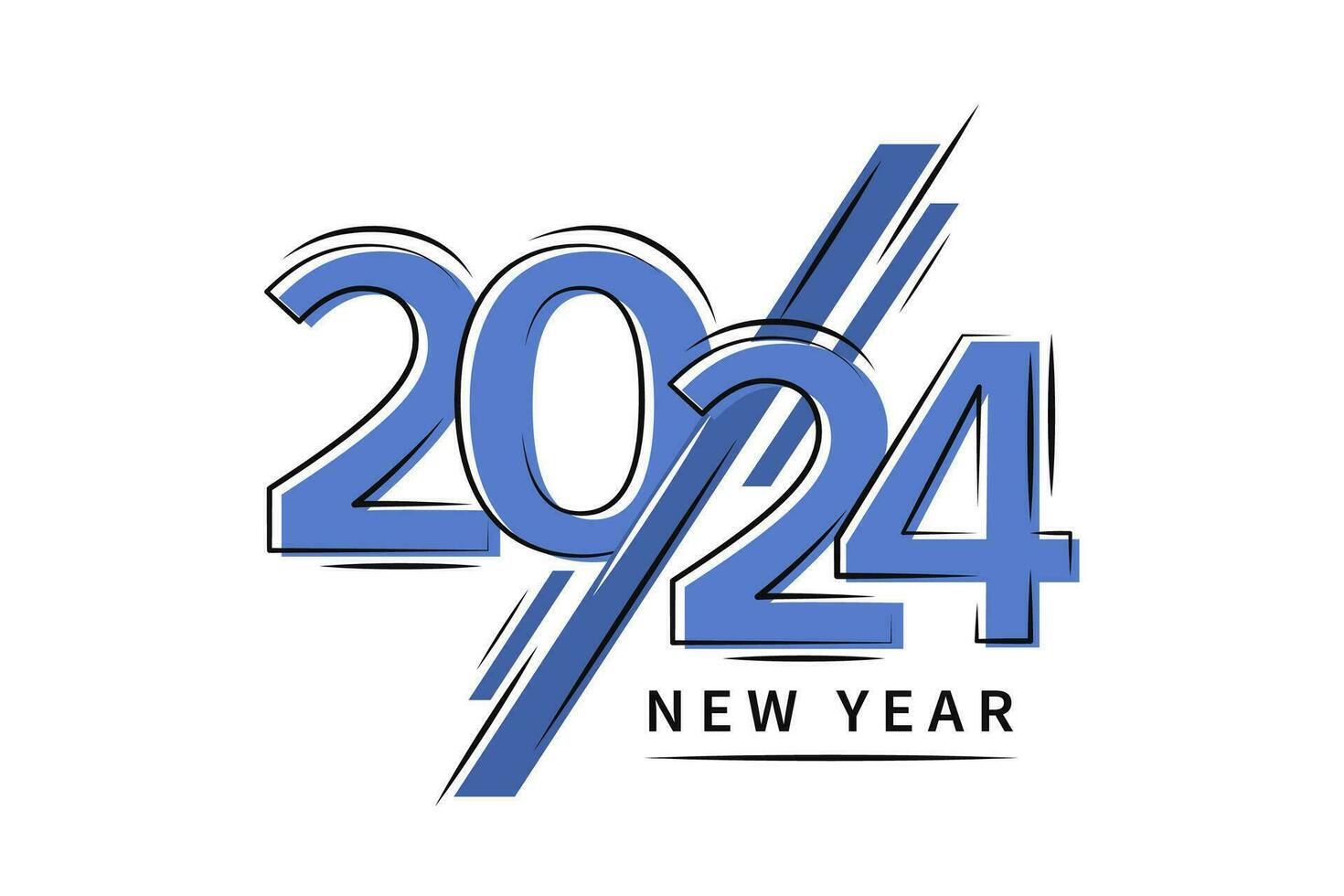 2024 nieuw jaar logo tekst ontwerp. vector illustratie