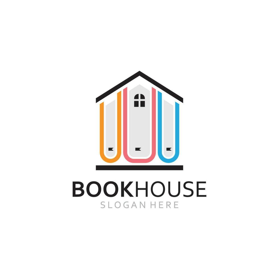 boek huis logo sjabloon vector illustratie