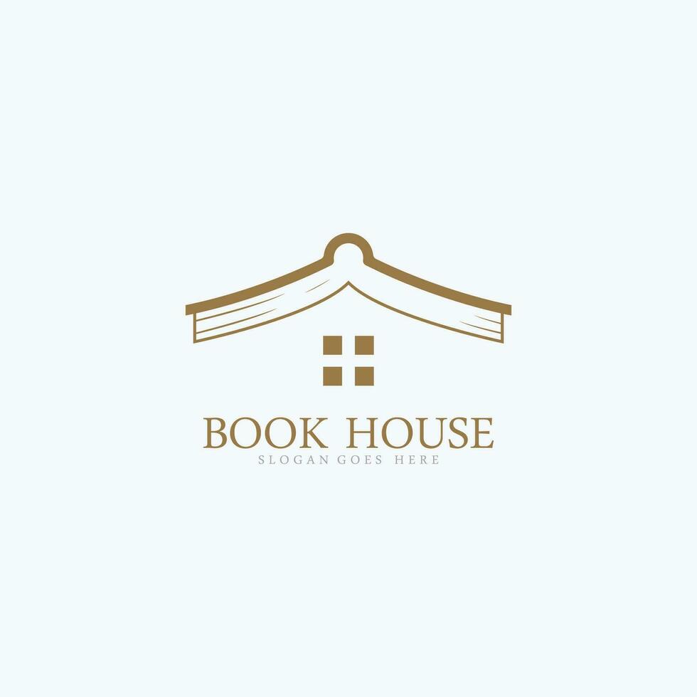 boek huis logo sjabloon vector illustratie