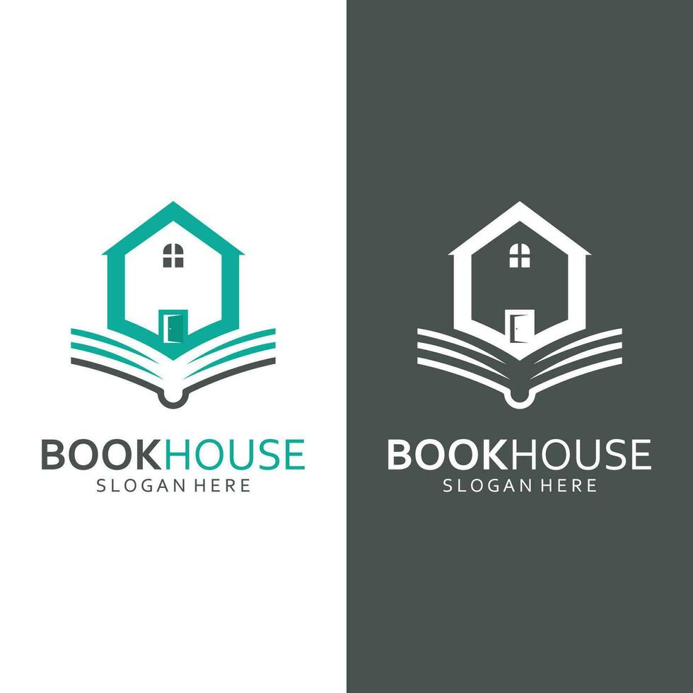 boek huis logo sjabloon vector illustratie