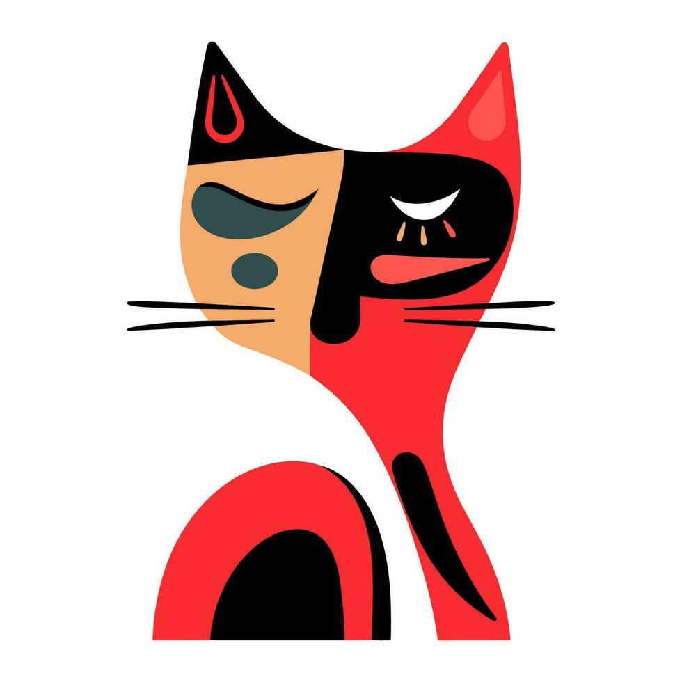 minimalistische kat illustratie vector