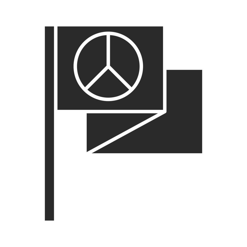 internationale dag van de mensenrechten wuivende vlag vrede hoop embleem silhouet pictogramstijl vector