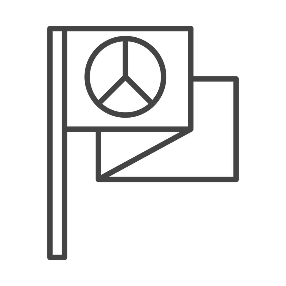 internationale dag van de mensenrechten wuivende vlag vrede hoop embleem lijn pictogramstijl vector