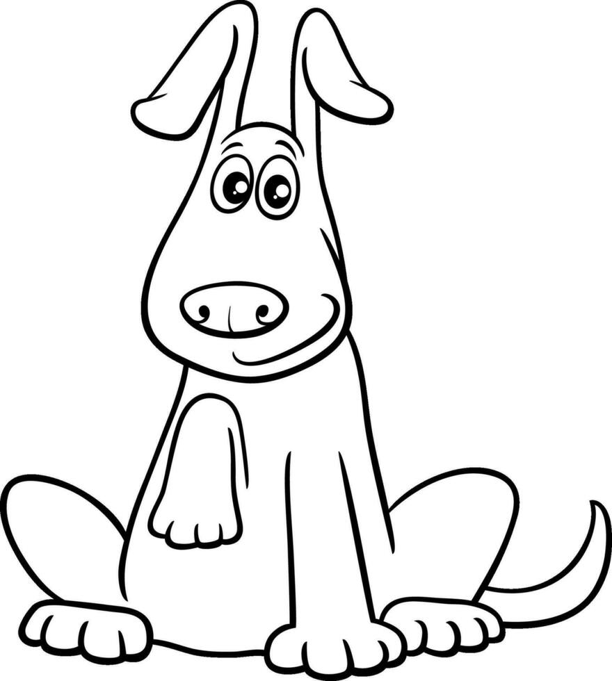 grappig tekenfilm hond grappig dier karakter kleur bladzijde vector