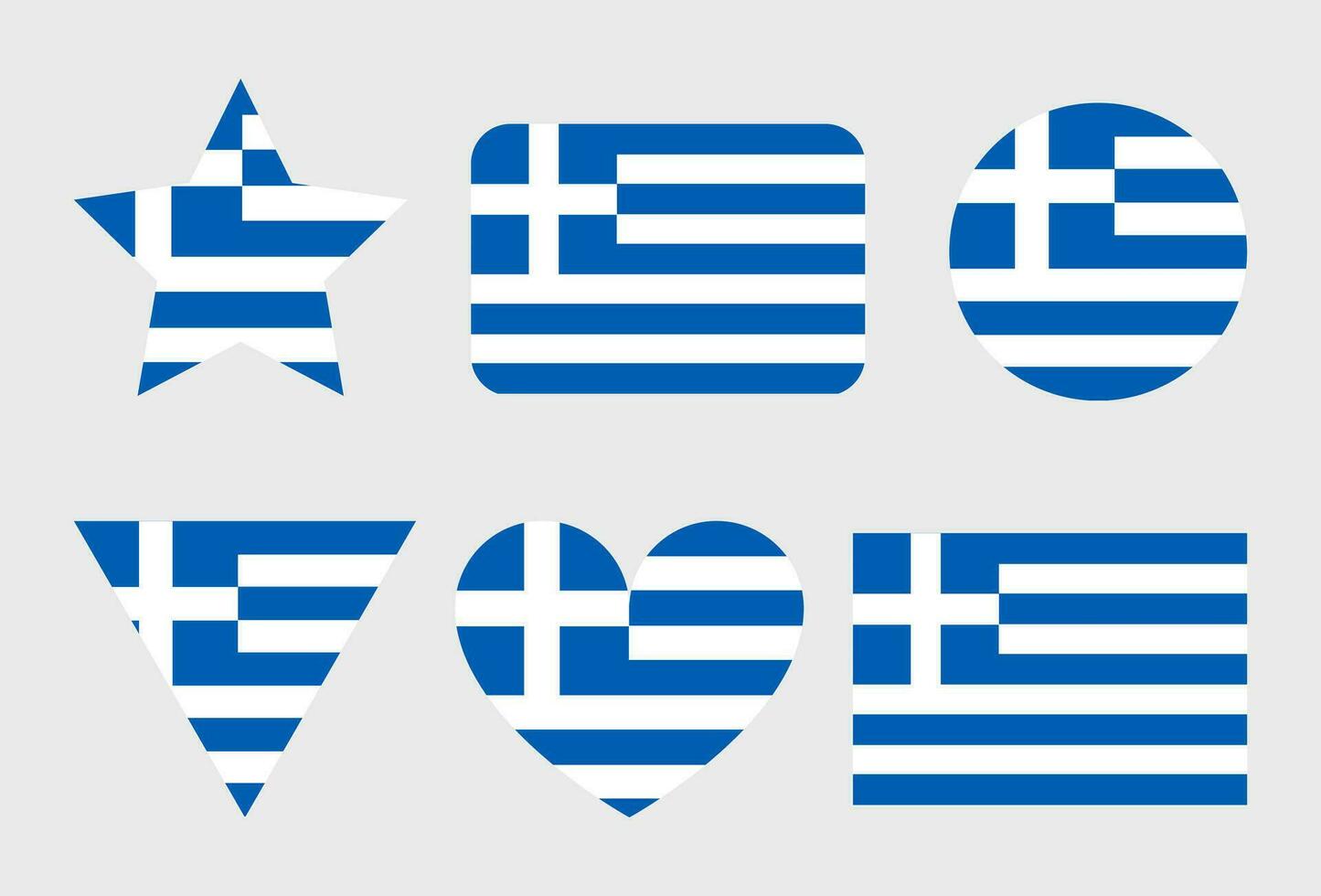 Griekenland vlag vector pictogrammen reeks van illustraties