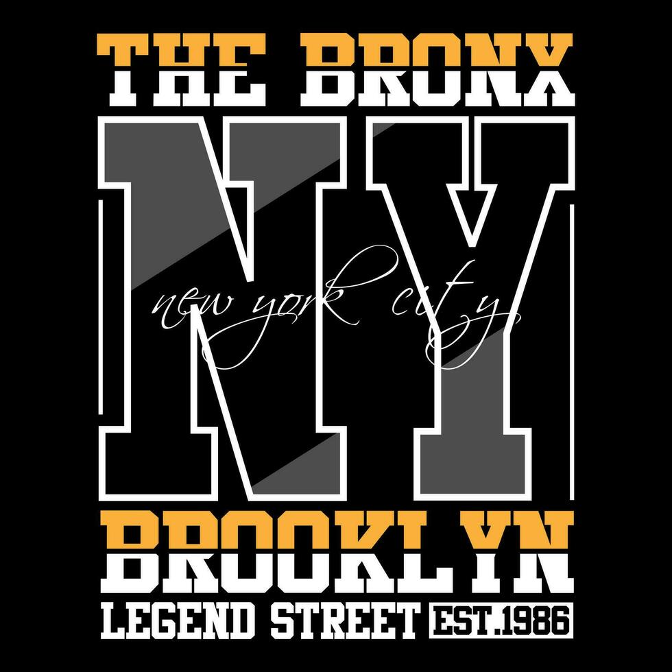 Brooklyn tekst, embleem typografie vector ontwerp