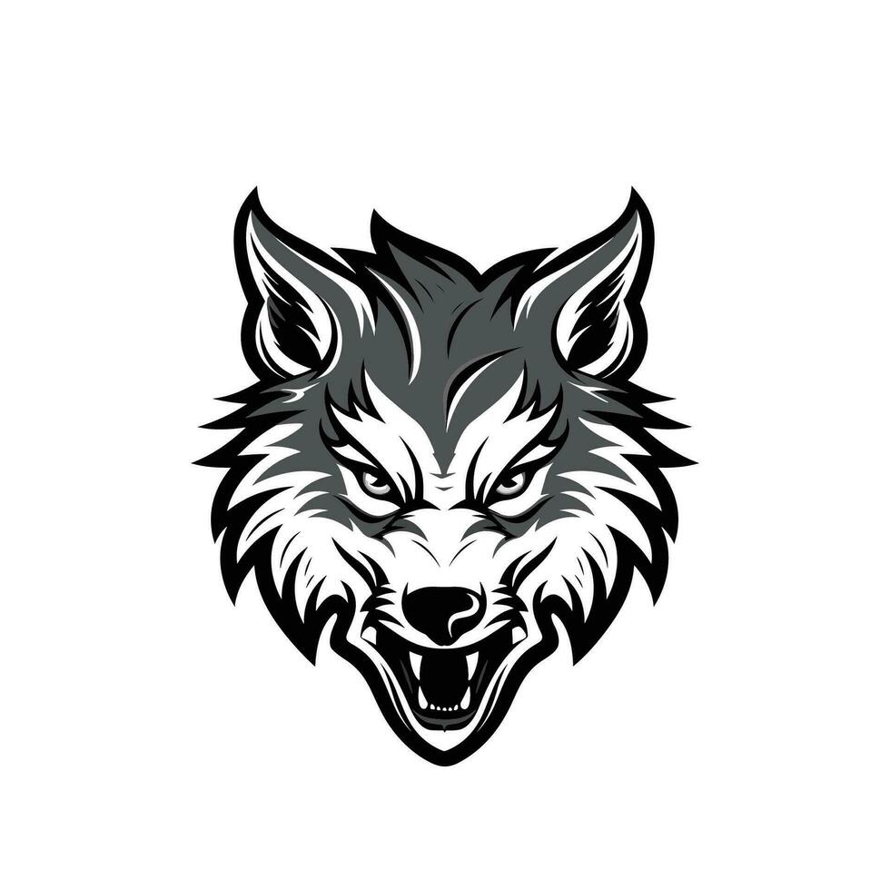 wolf hoofd mascotte logo vector