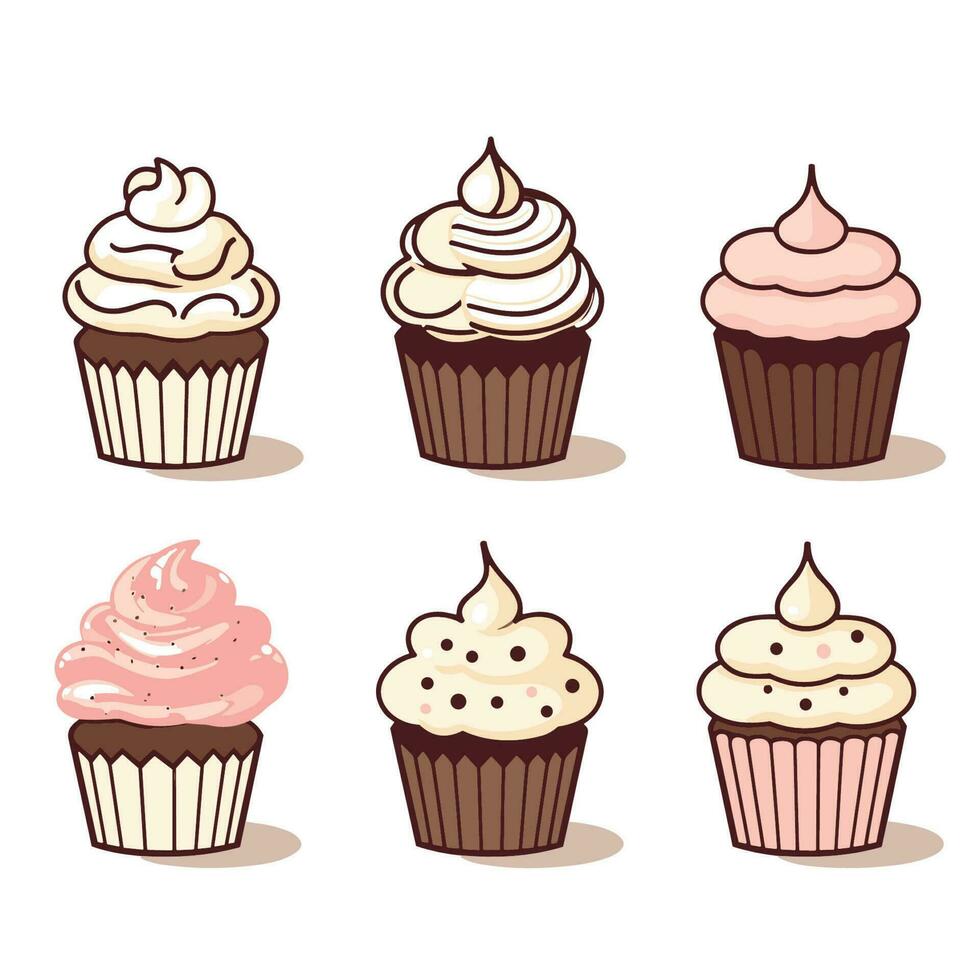 minimaal cupcakes vector