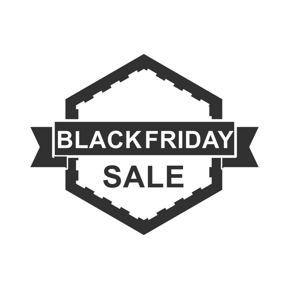zwarte vrijdag verkoop korting label lint op een witte achtergrond pictogram silhouet stijl vector