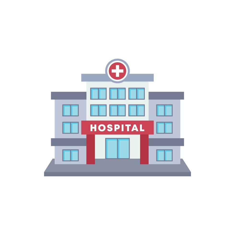 ziekenhuis gebouw vector illustratie in vlak stijl ontwerp