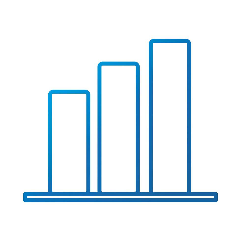 data-analyse grafiek rapport groeiende pijl financiële zaken gradiënt blauwe lijn icoon vector