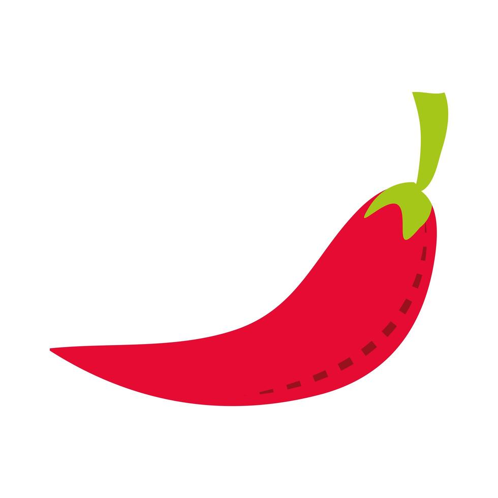 rode chili peper kruid ingrediënt pictogram vlakke stijl vector