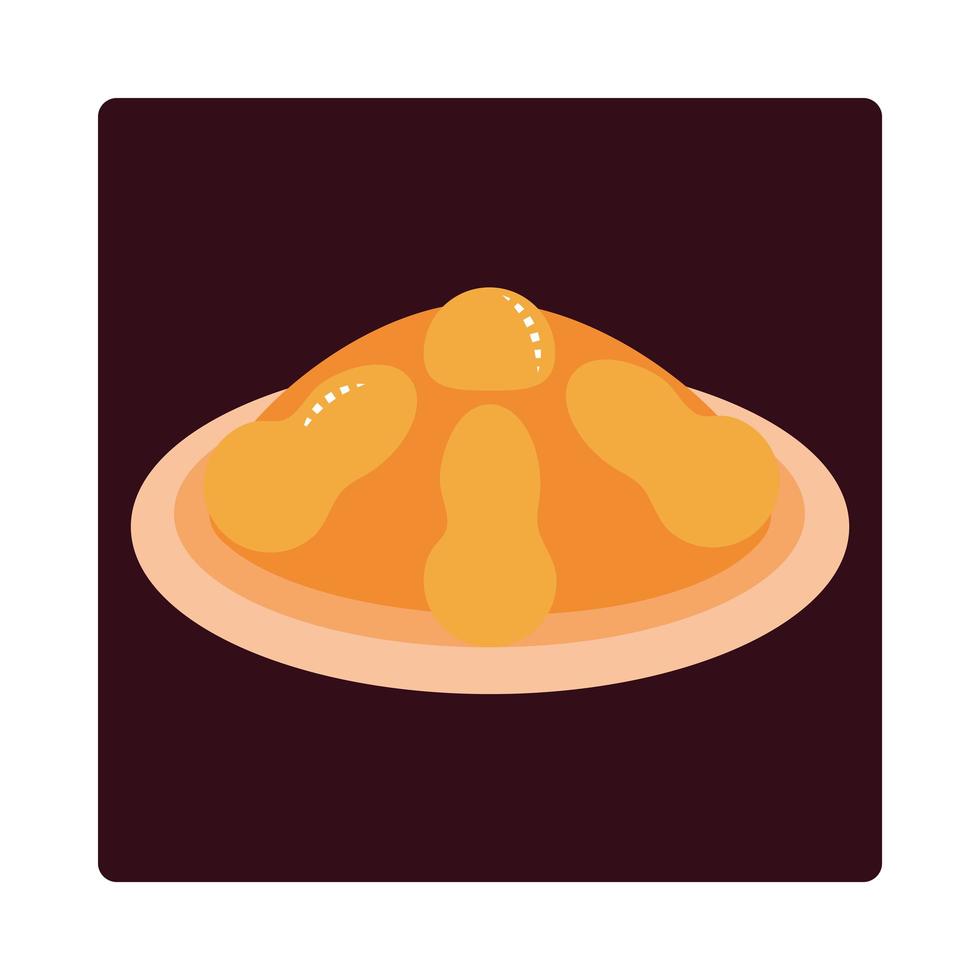 nacho's met roomkaas eten icon block en flat vector