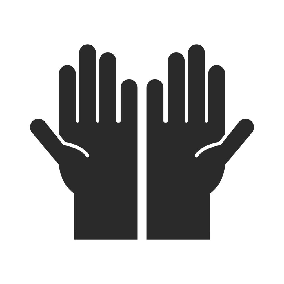 handen ondersteunen liefdadigheidssymbool gemeenschap en partnerschap silhouet icoon vector