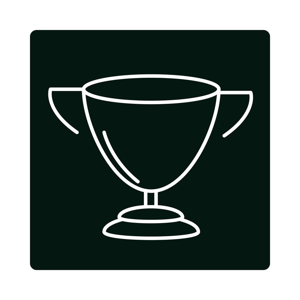 trofee award winnaar competitie prijsblok en lijn icoon vector