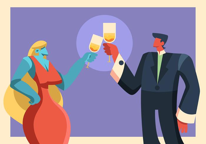 champagne toast vector