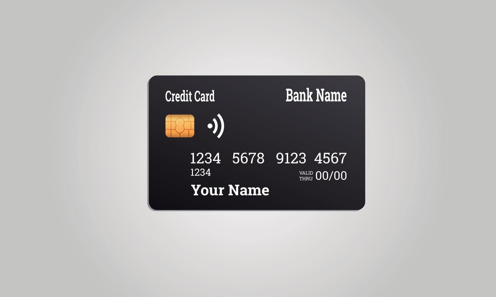 zwarte creditcard met witte letters vector