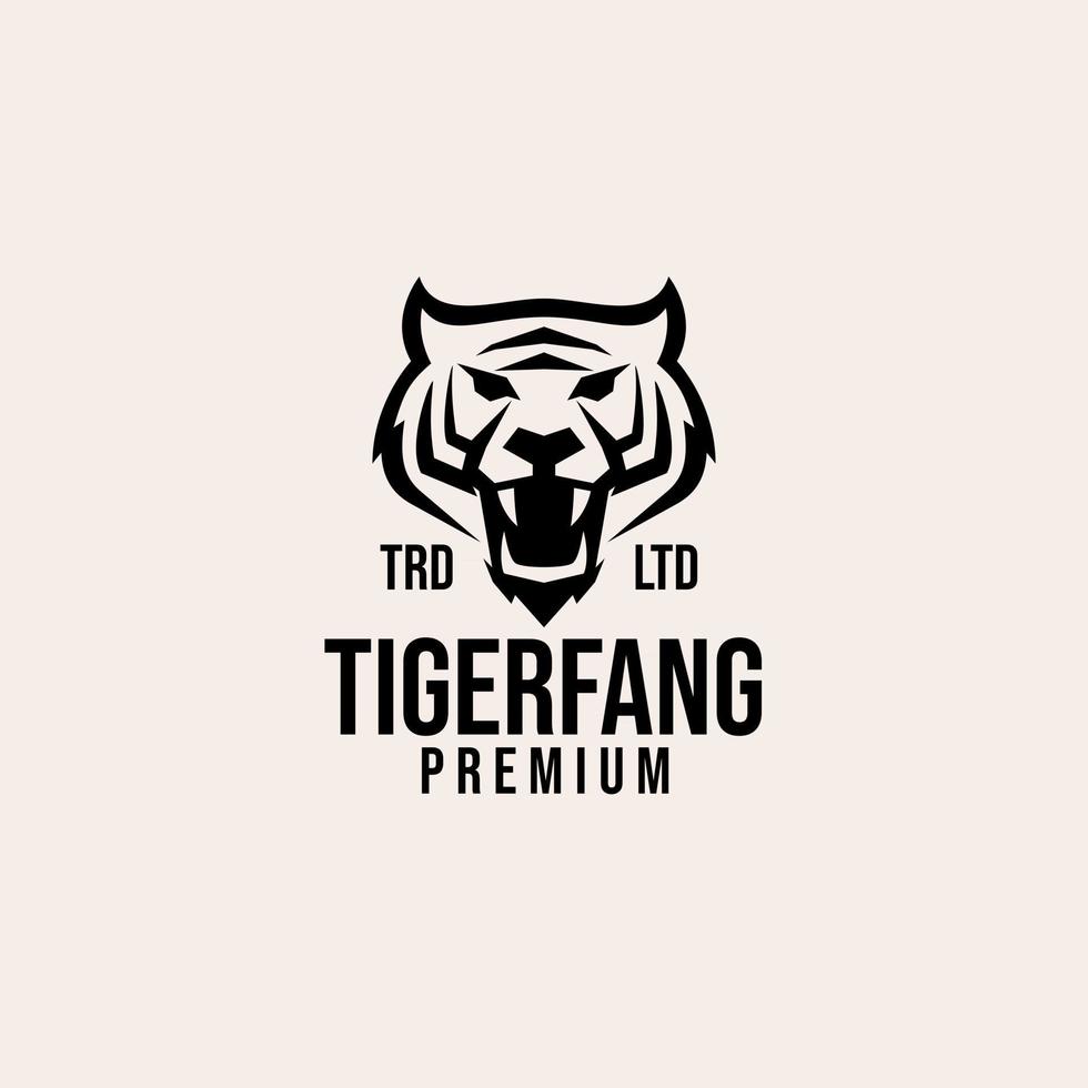 premium tijger hoofd vector logo ontwerp