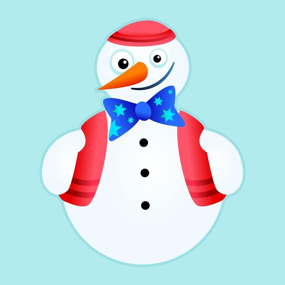 grappige sneeuwpop stripfiguur vector