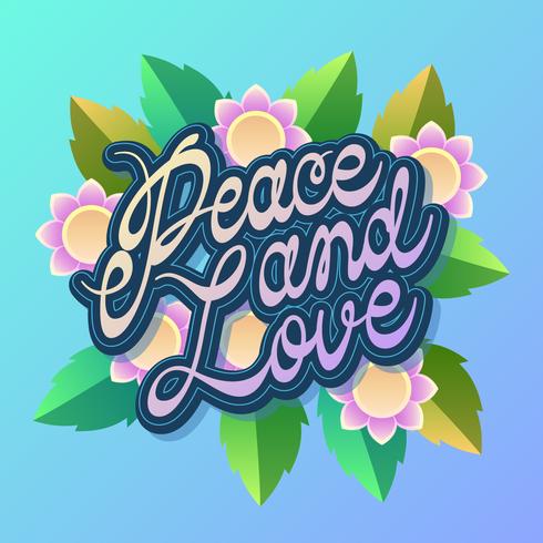 Vrede en liefde typografie Vector