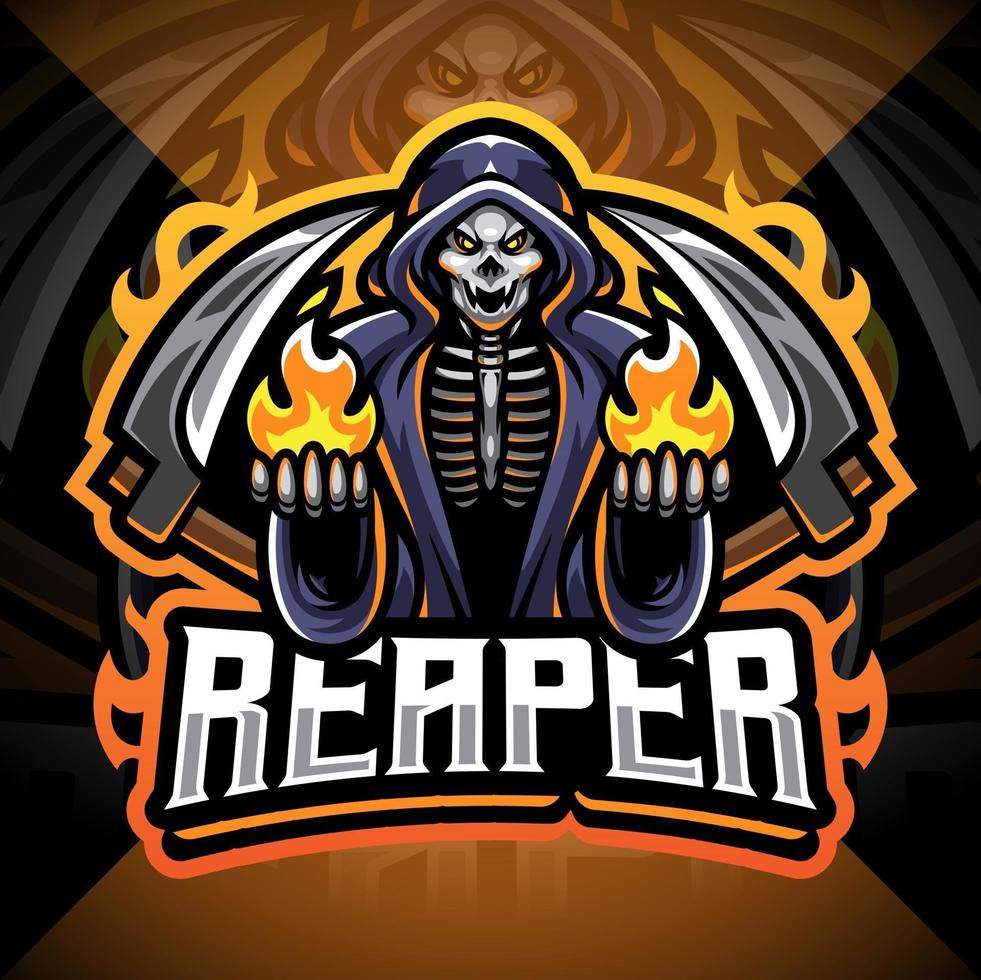 reaper esport mascotte logo ontwerp vector