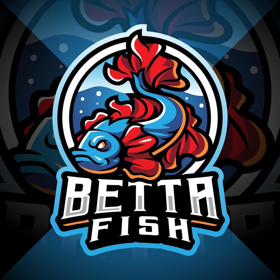 betta vis esport mascotte logo vector