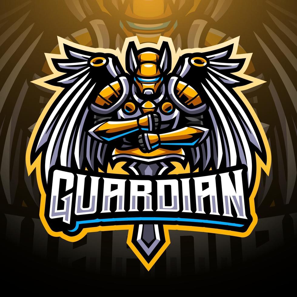 Guardian esports mascotte logo ontwerp vector