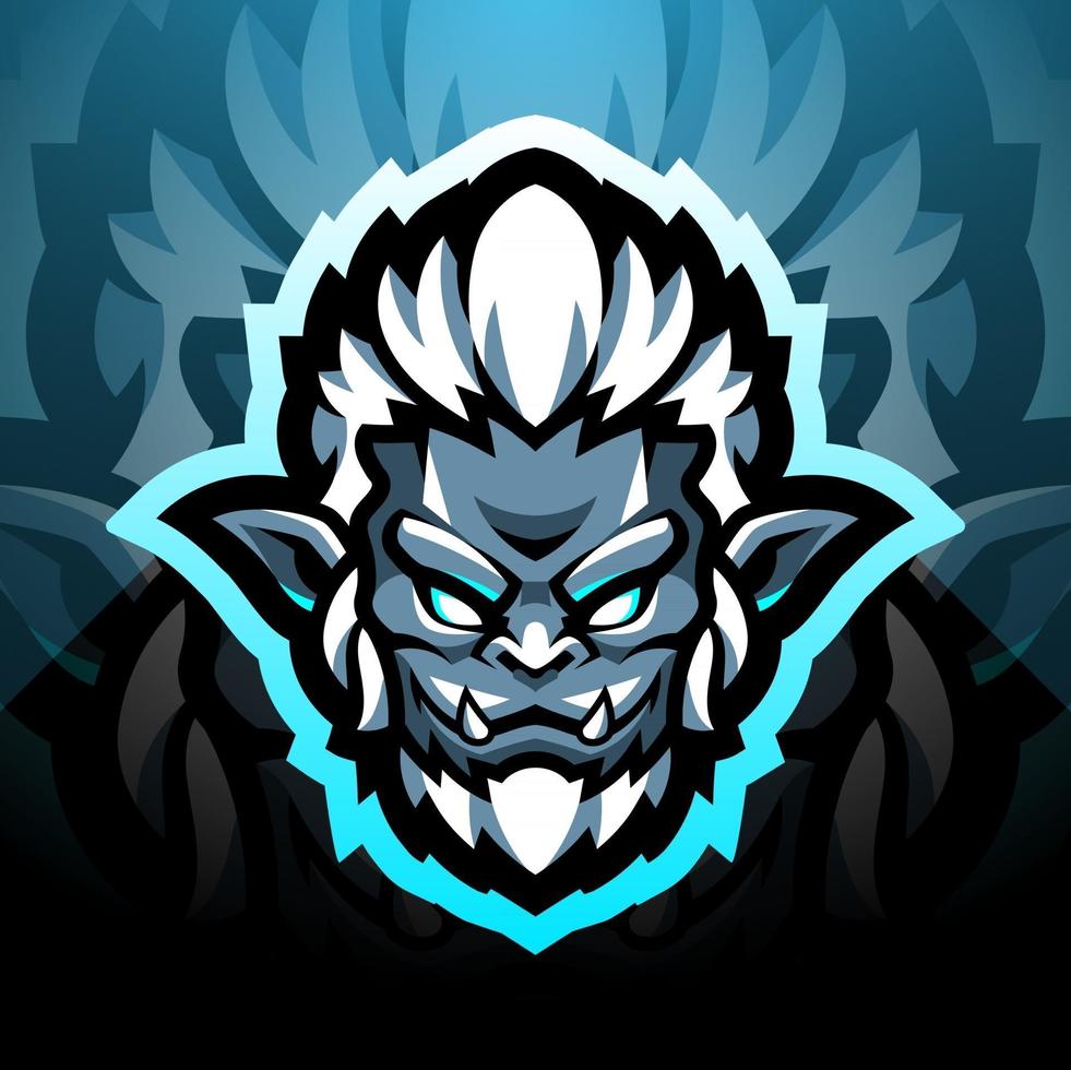 yeti hoofd esport mascotte logo ontwerp vector