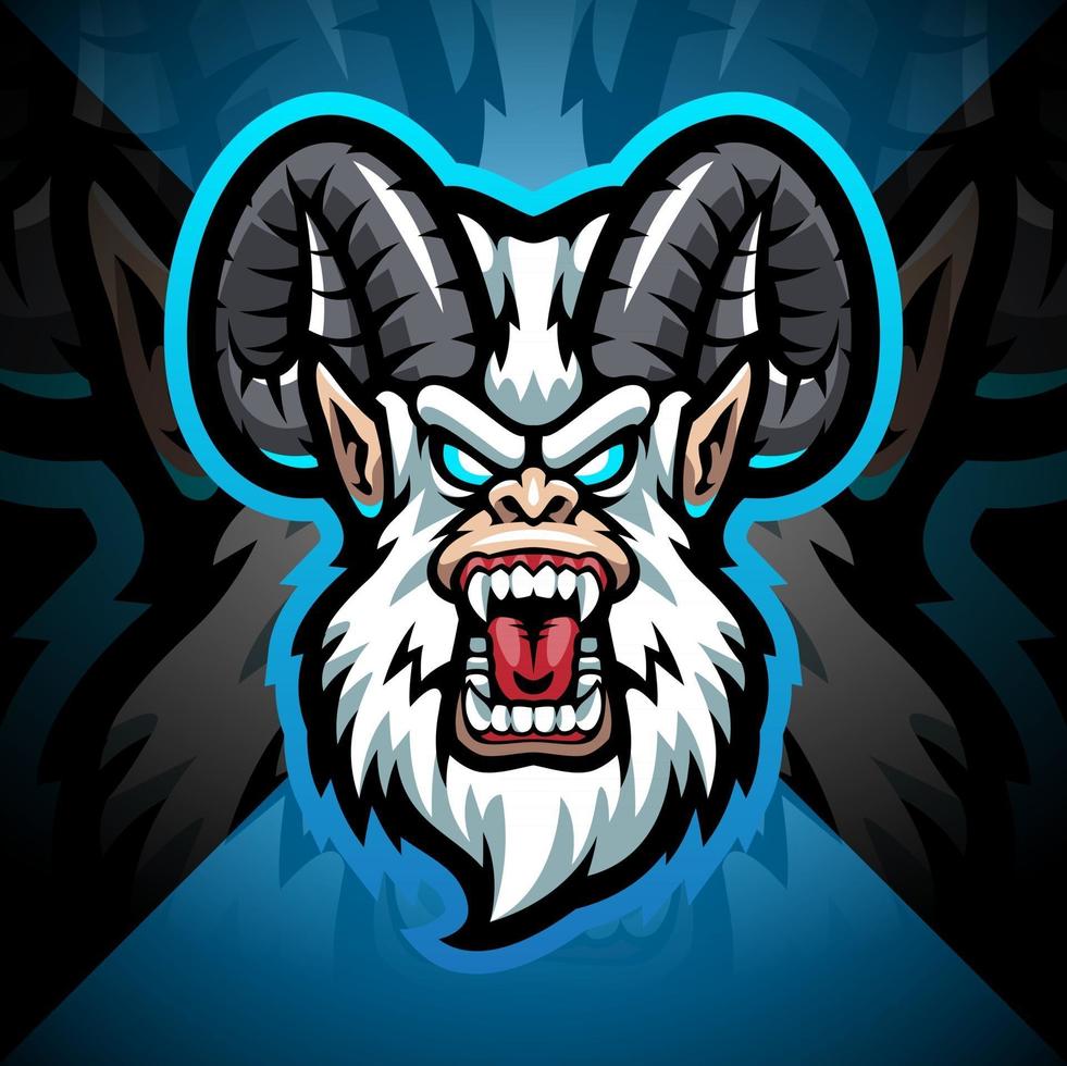 yeti hoofd esport mascotte logo ontwerp vector