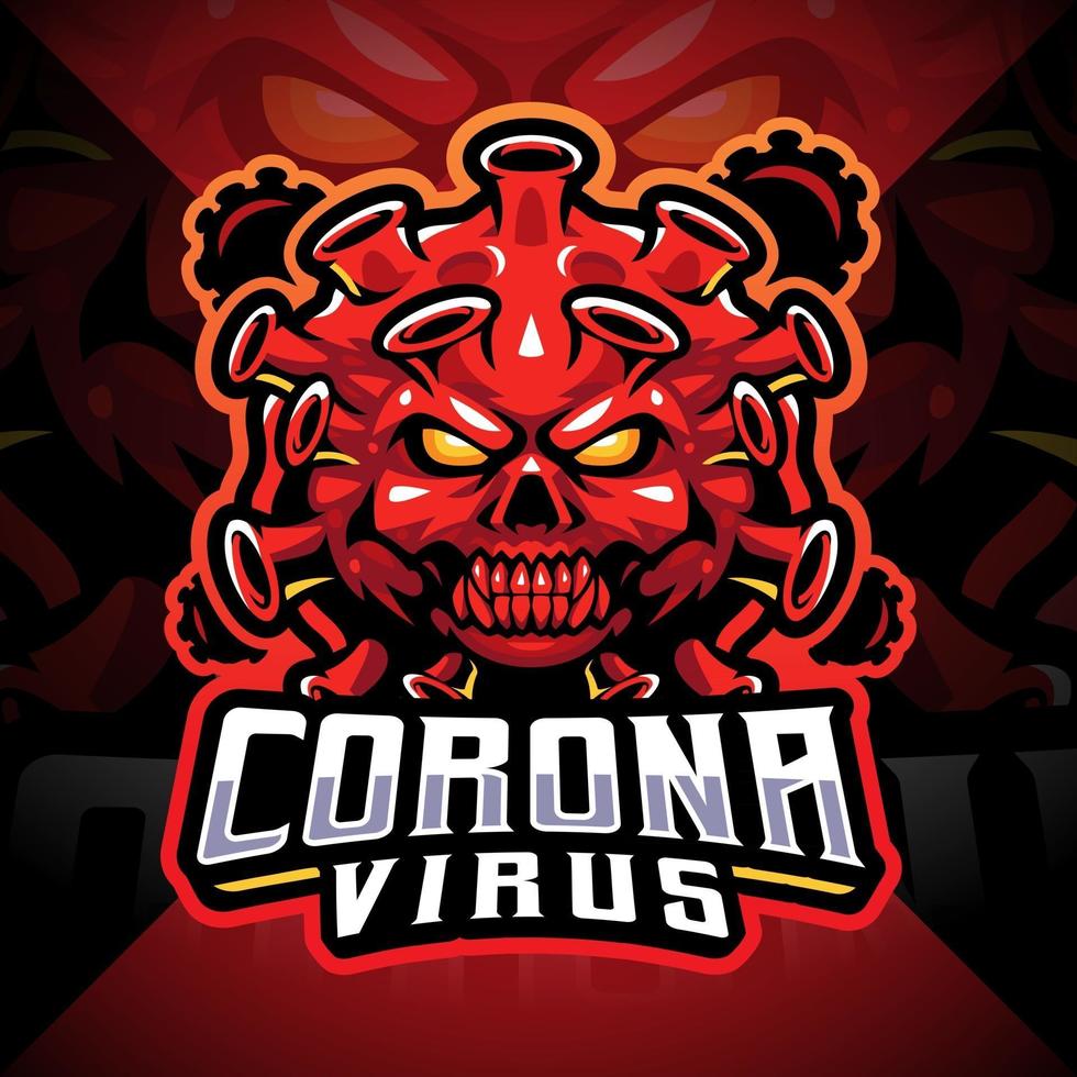 corona virus esport mascotte logo ontwerp vector