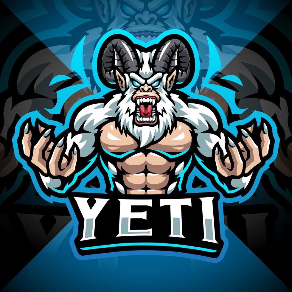 Yeti esport mascotte logo ontwerp vector
