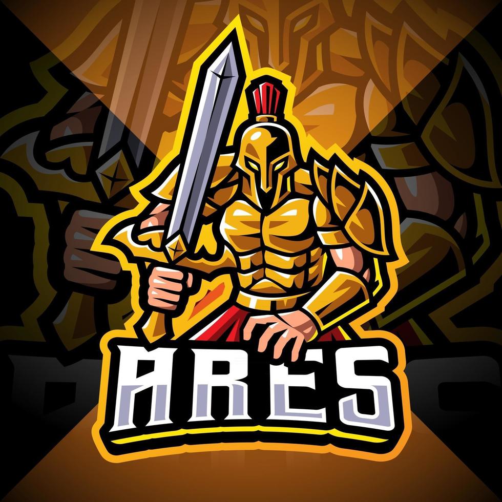 ares esport mascotte logo ontwerp vector