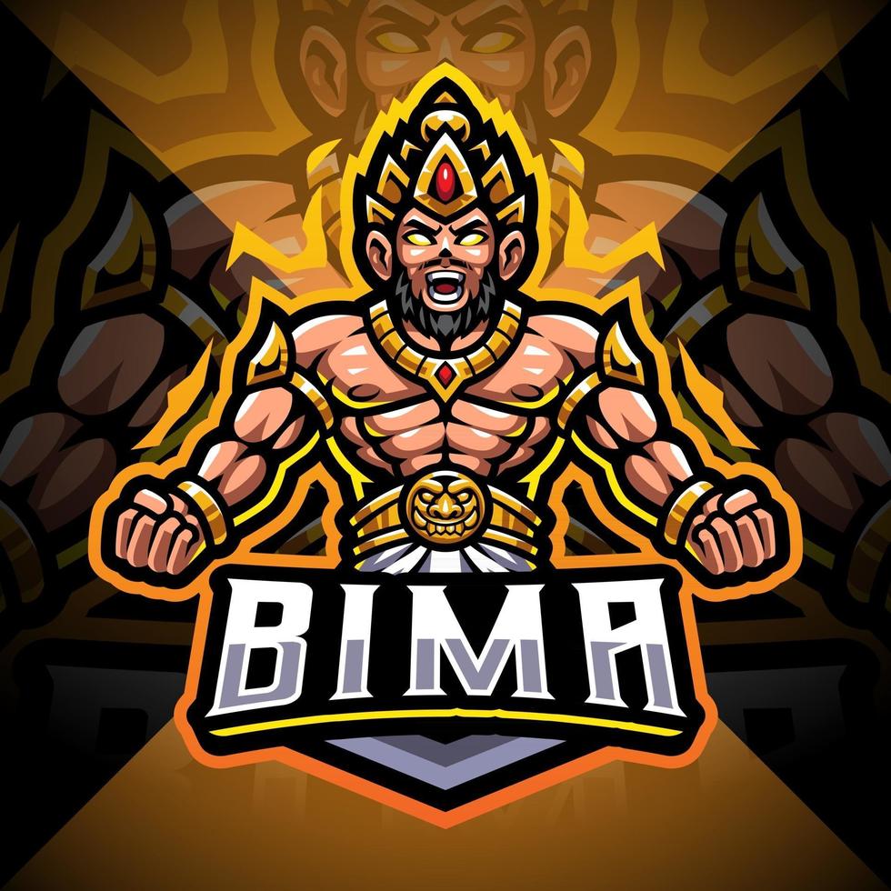 bima esport mascotte logo ontwerp vector