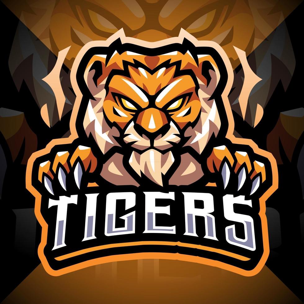 tijger gezicht mascotte logo ontwerp vector