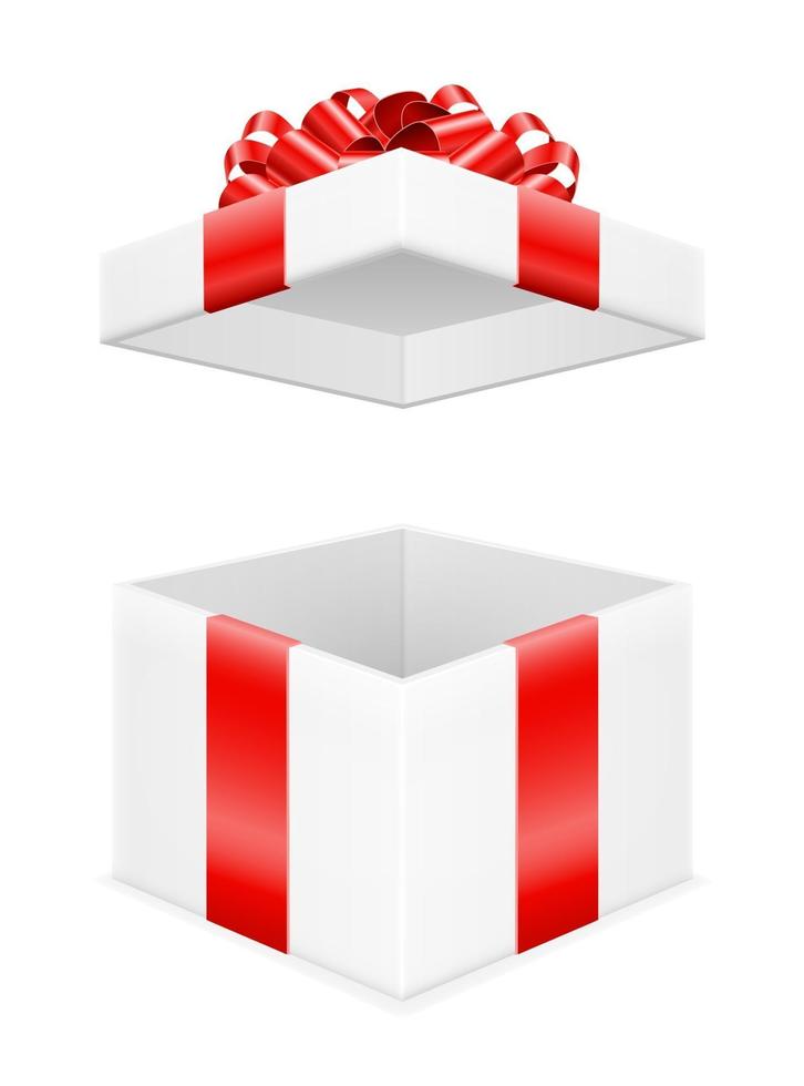 geschenkdoos met boog en lint voorraad vectorillustratie geïsoleerd op een witte achtergrond vector