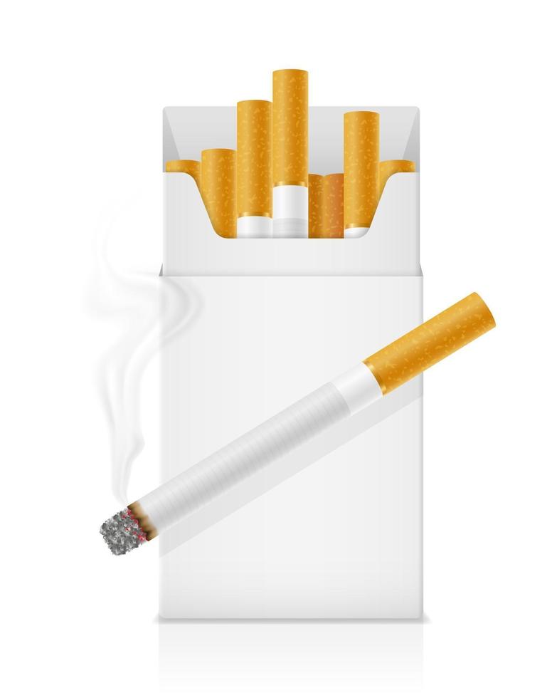 sjabloon leeg leeg pakje sigaretten voorraad vectorillustratie geïsoleerd op een witte achtergrond vector