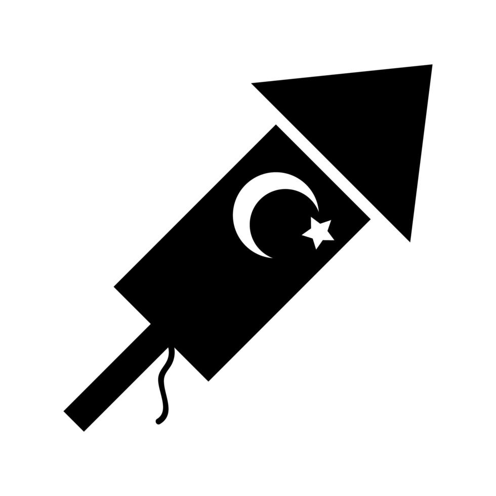 cumhuriyet bayrami maan en stersymbool in raketsilhouetstijl vector