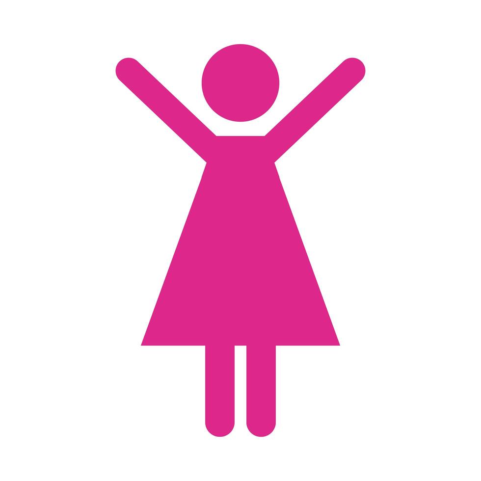 roze vrouw figuur silhouet stijl vector