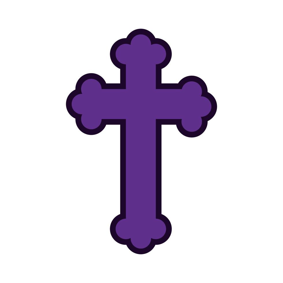 religieus kruis symbool platte stijlicoon vector