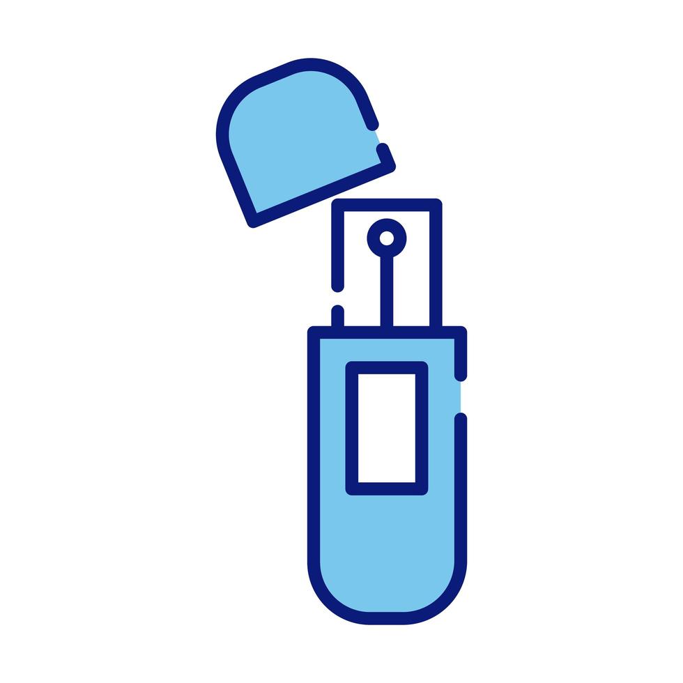 usb-geheugen flash-stijllijn en vulpictogram vector