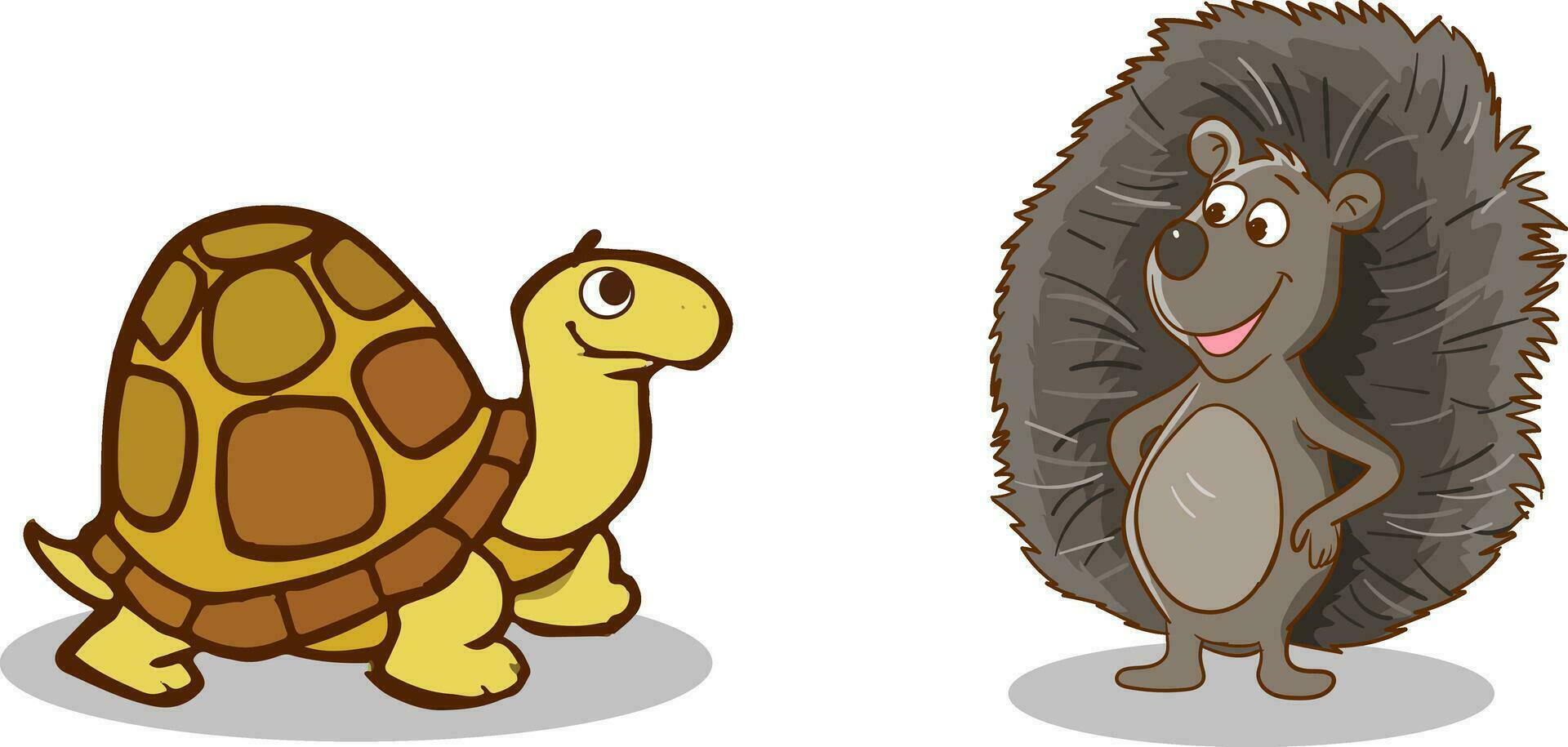 schildpad en egel pratend vector illustratie