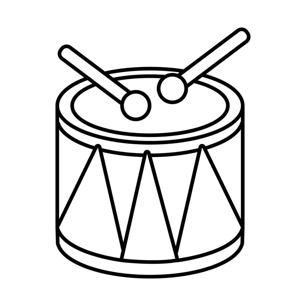 drum instrument lijn stijl iconen vector