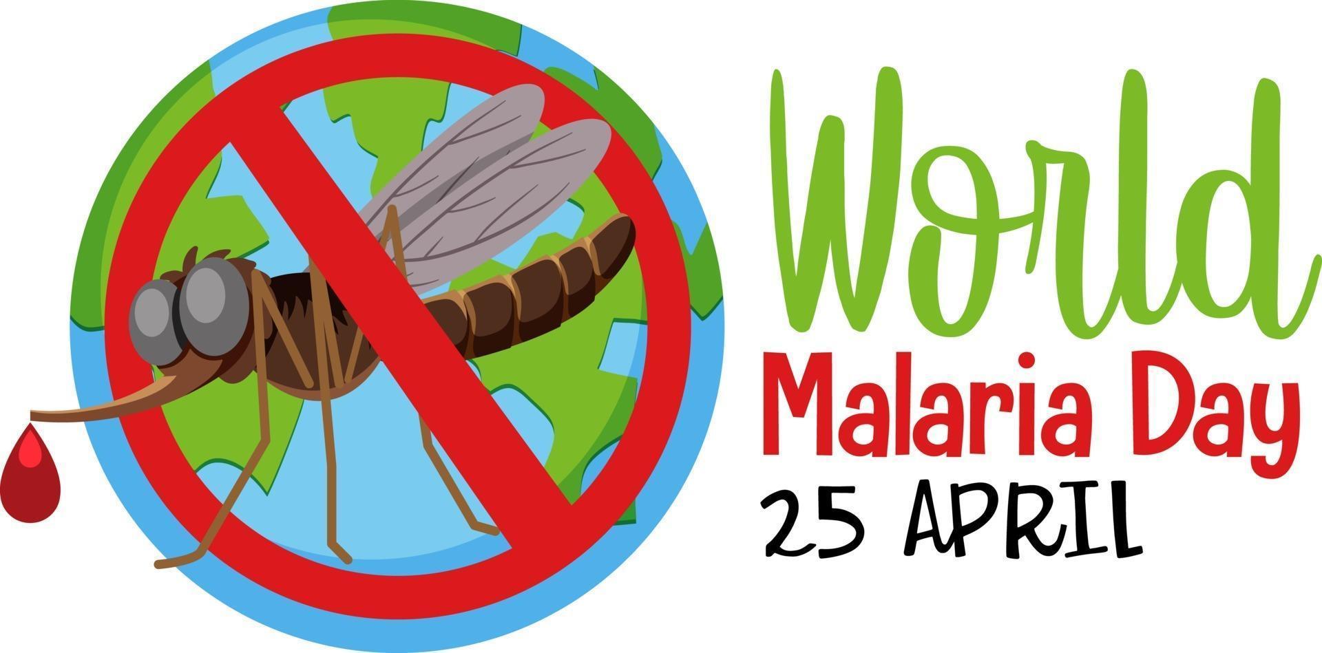 wereld malariadag zonder muggenbanner vector