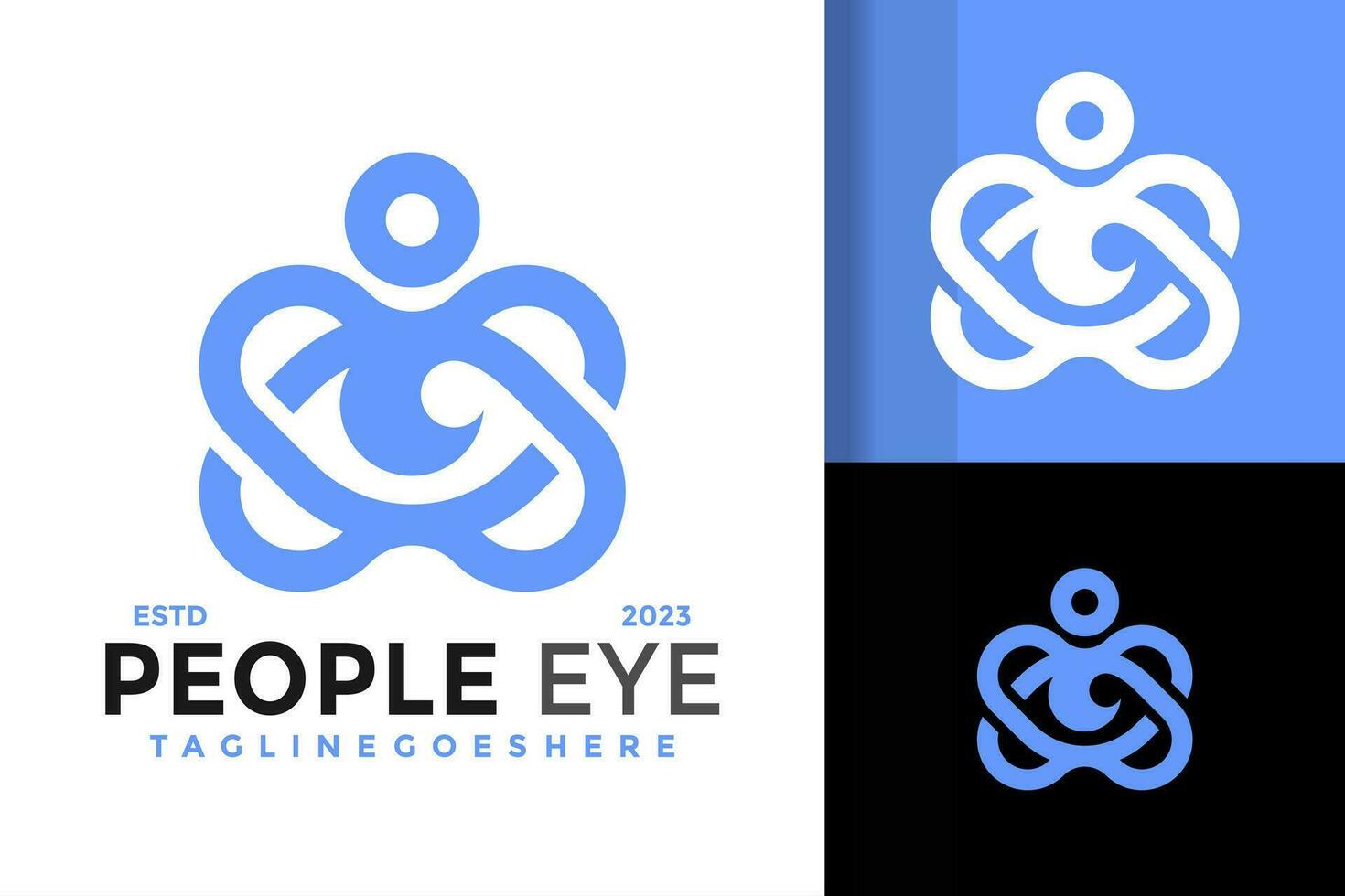 mensen oog optisch logo ontwerp vector symbool icoon illustratie