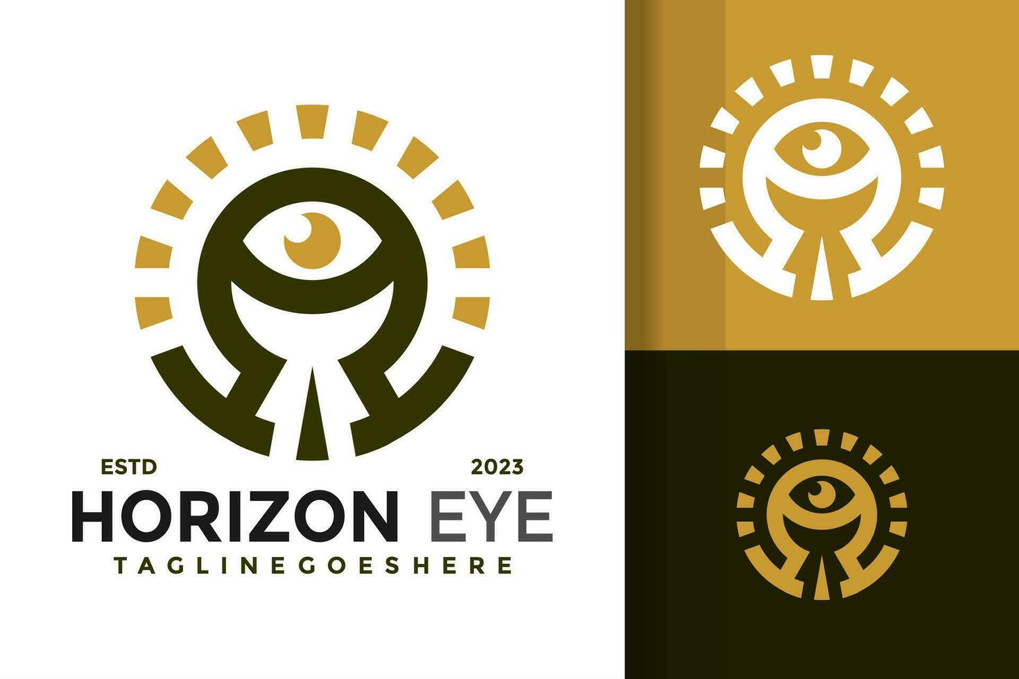 zon oog logo ontwerp vector symbool icoon illustratie