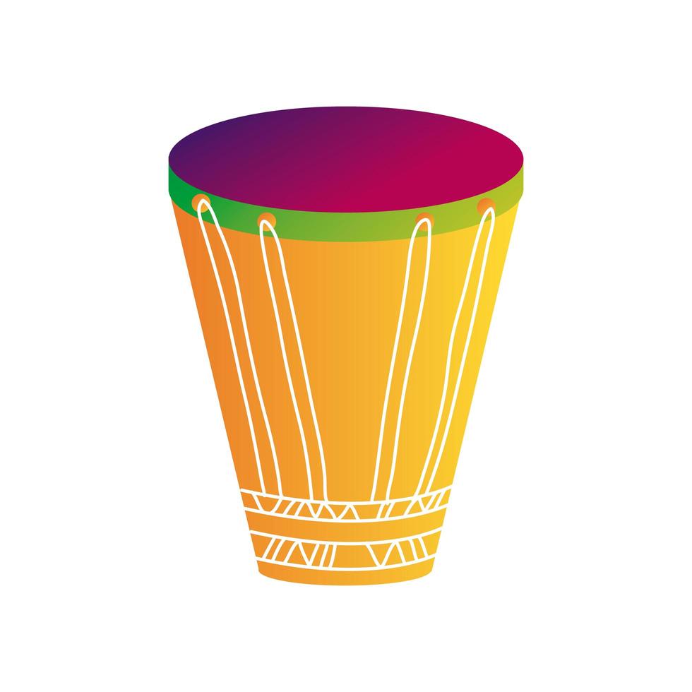 bongo drum instrument lijn en vulling stijlicoon vector